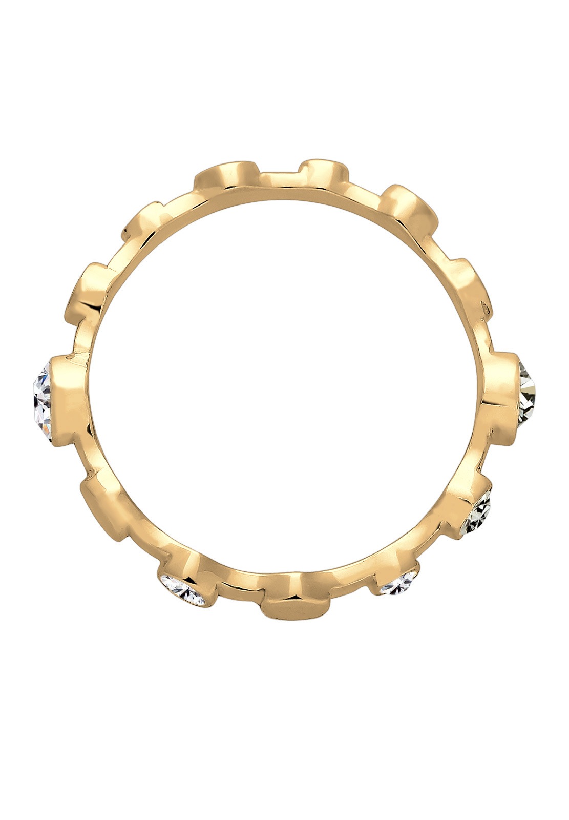 Elli Femmes Géo Color plaqué or avec cristaux en argent sterling 925
