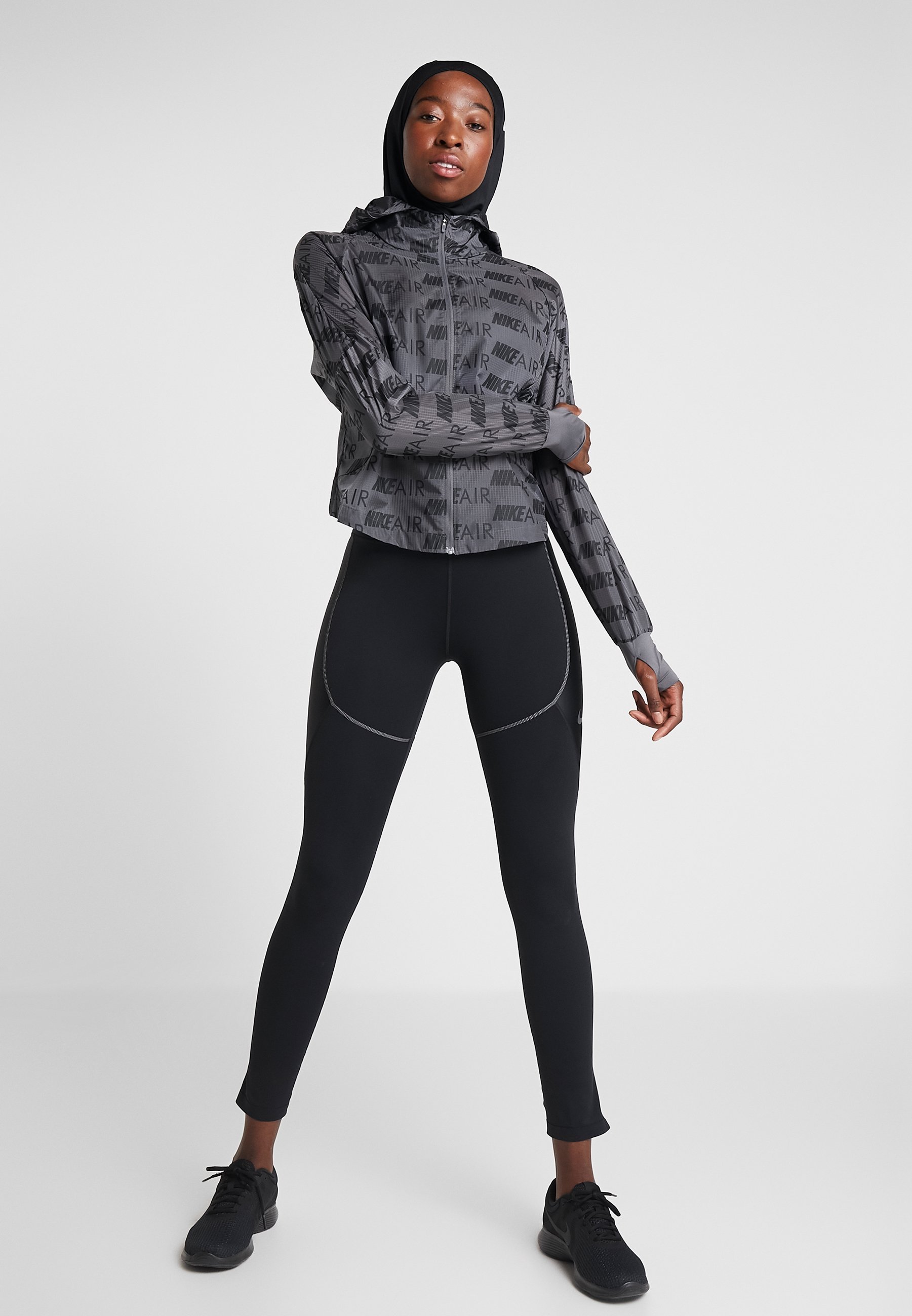 Nike Performance PRO HIJAB - Šátek na hlavu - černá/bílá