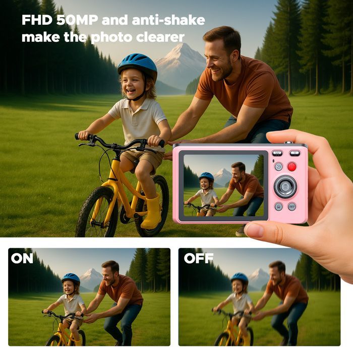 Cámara digital compacta con videocámara 4K de 64 MP - Pantalla LCD de 2,4