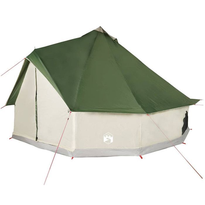 vidaXL Groene Waterdichte Tipi Familietent voor 10 personen, Tent, Tuintent, Buitenverblijf, Kampeertent, Schuilplaats 94594