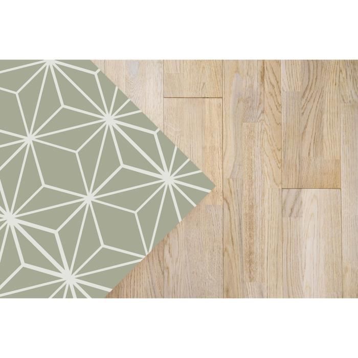 Tapis Vinyle Panorama Lignes d'Étoiles Vertes 40x80 cm - Tapis pour Cuisine, Bureau et Salon en PVC