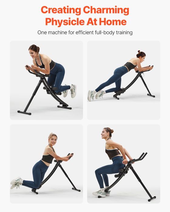 Máquina de entrenamiento abdominal plegable de doble vía VEVOR, de acero, 4 niveles ajustables, capacidad de 200 kg.