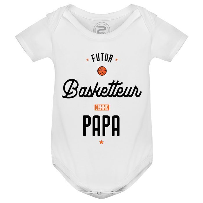 Body FUTUR BASKETTEUR COMME PAPA - PIXEL EVOLUTION - Body bébé - Body humoristique et rigolo - idée cadeau naissance