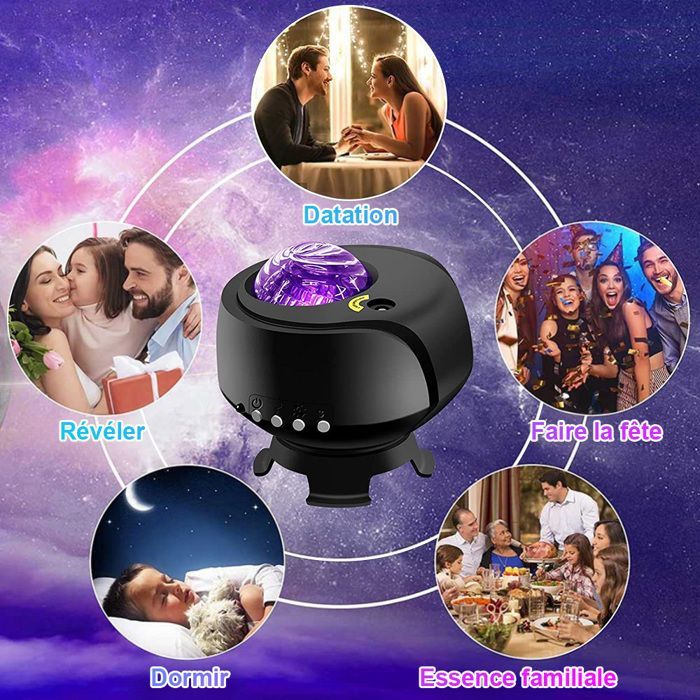 Large Galaxy Projector - Nebula Starry Sky - LED Projection Lamp with Remote Control, 4 Colors, Bluetooth - for Children