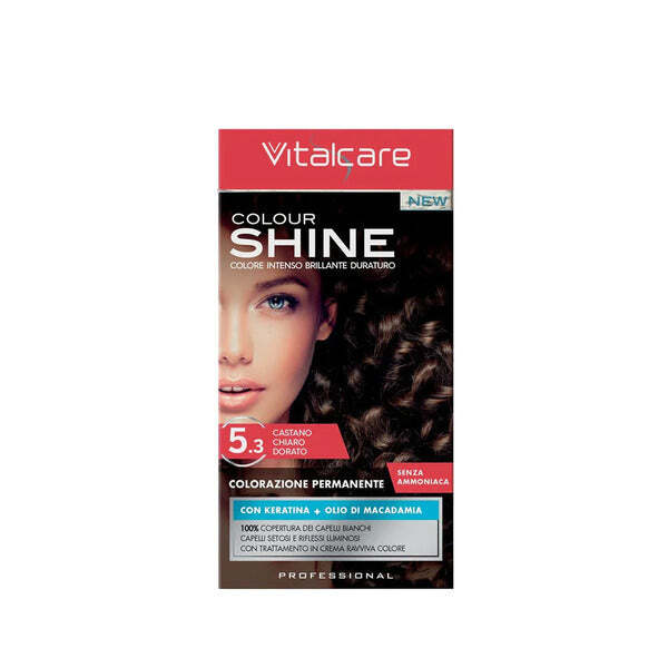 Permanentní barva na vlasy Vitalcare Shine světle zlatohnědá