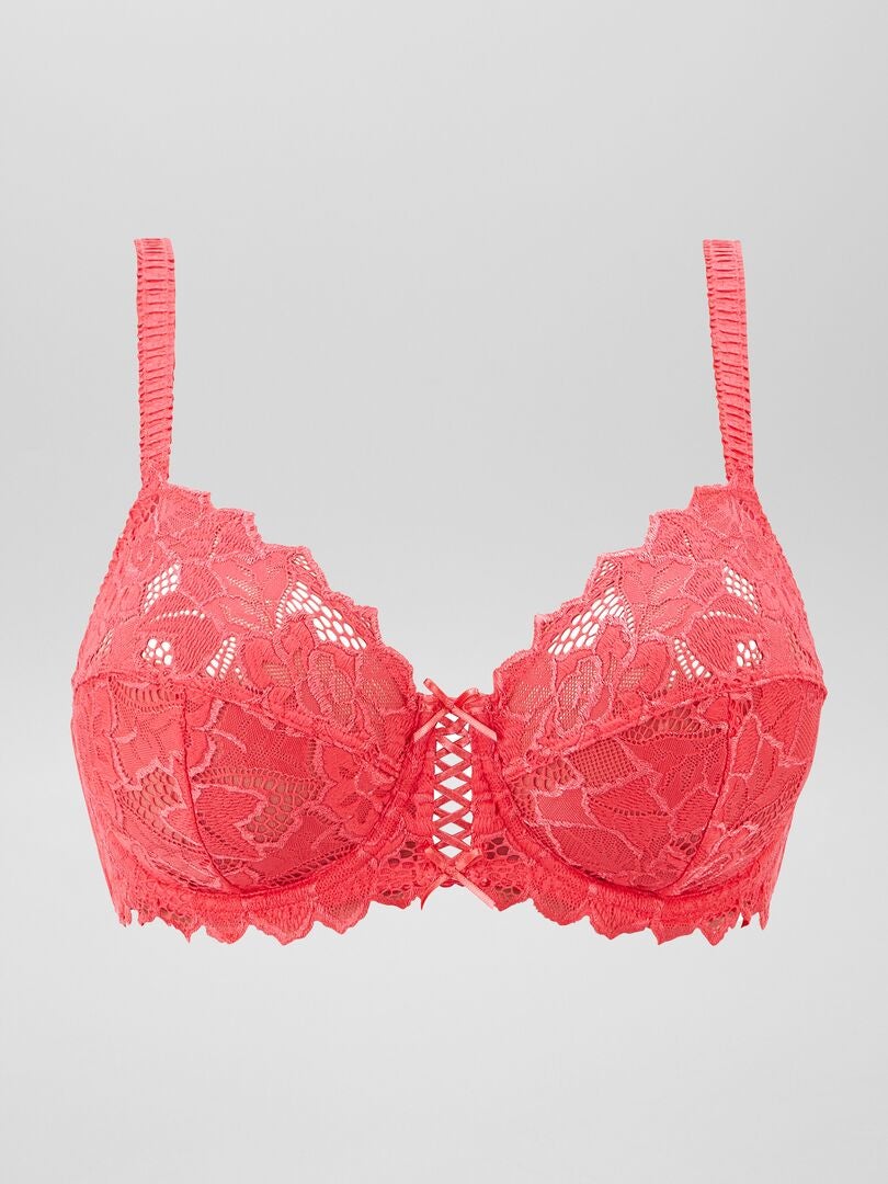 Sutiã volumizador de renda 'Sans Complexe' - ROSA