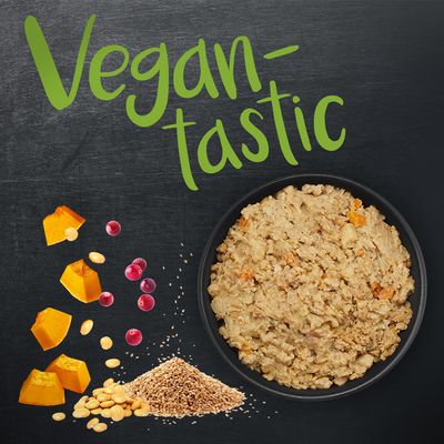 Greenwoods Gemüsegericht mit Quinoa, Kürbis, Lupinen und Preiselbeeren
