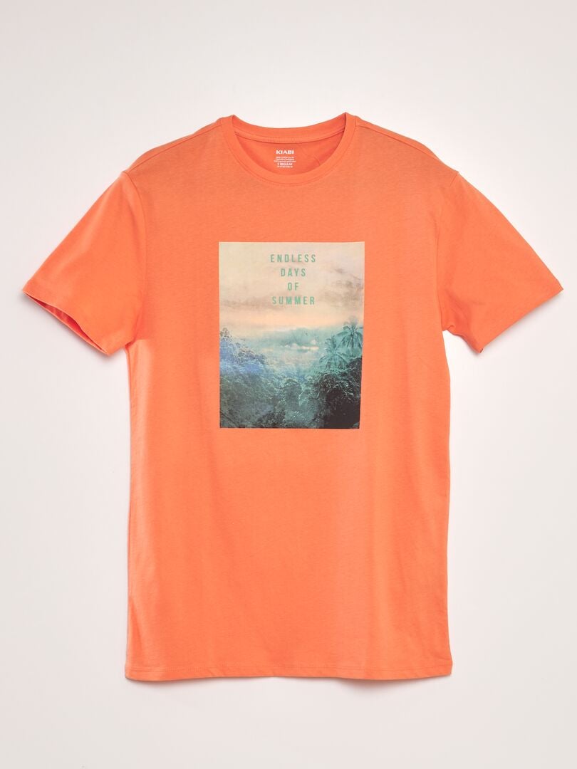 Bedrukt T-shirt - ORANJE