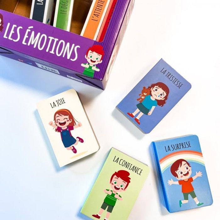 Sassi Junior | Lot de 8 livres - Ma petite bibliothèque Les émotions - Multicolore - 22 x 18 cm