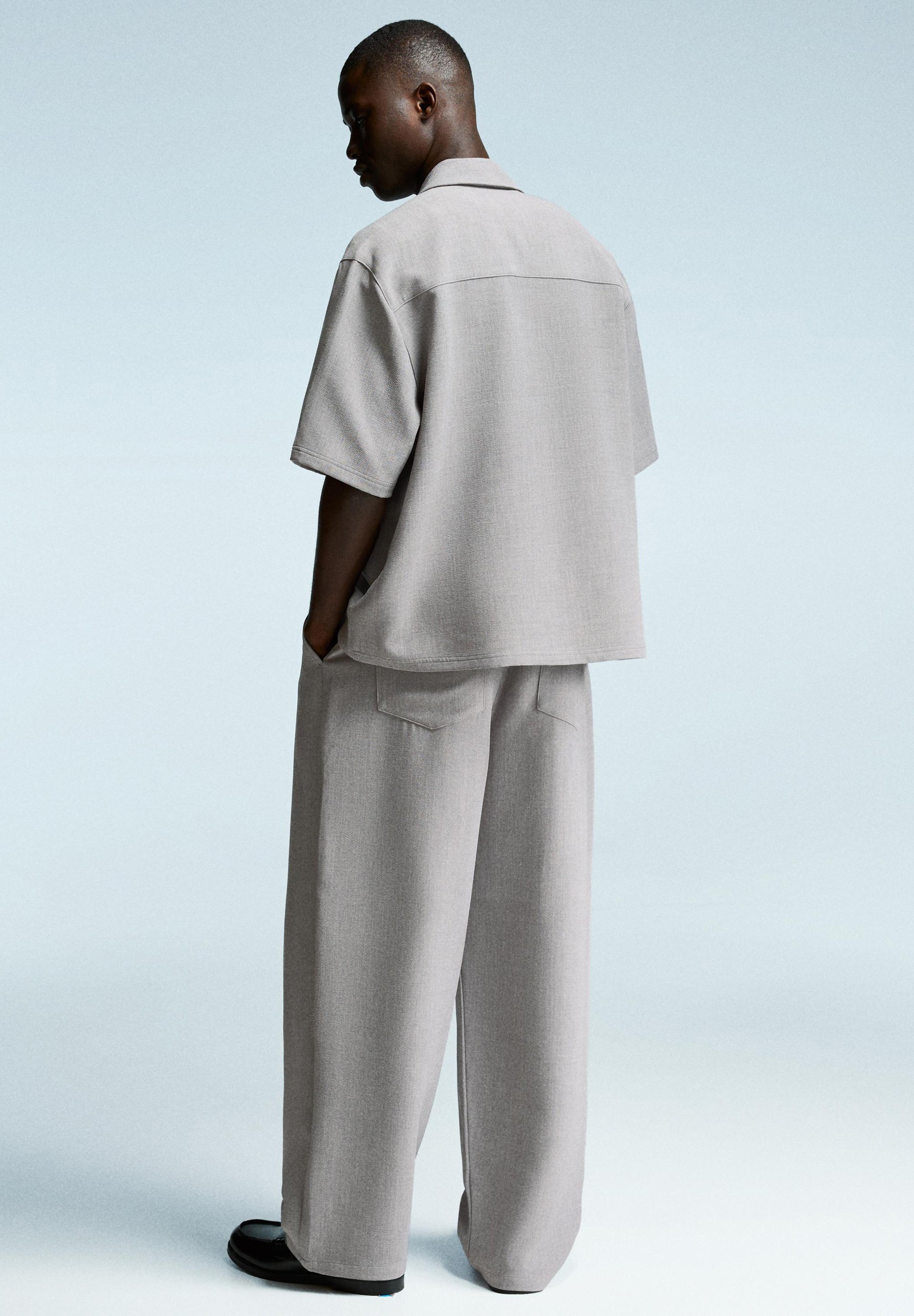 Pantalon Bershka SUPER BAGGY - gris foncé