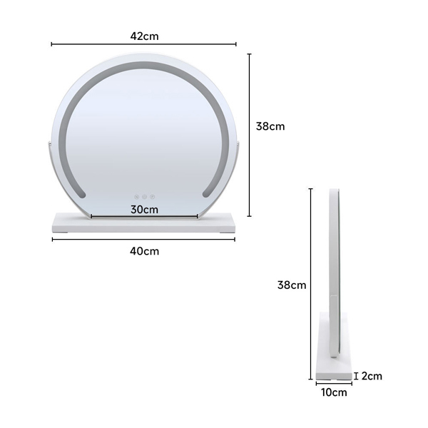 Espejo de maquillaje LED redondo estilo Hollywood de Livingandhome