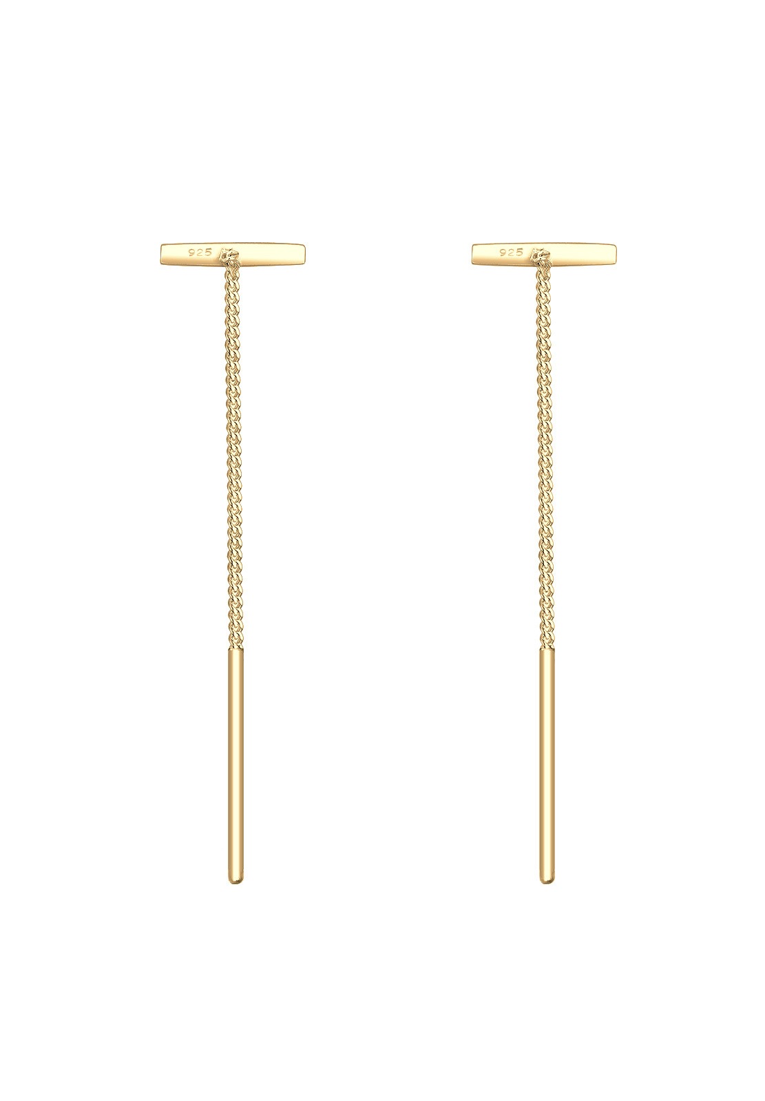 Elli Femmes Pendentif d'oreilles Pull-Through Bâton Géo Tendance en Argent Sterling 925