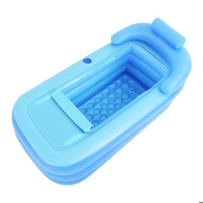 Bañera hinchable para adultos, plegable, independiente, con bebedero y tapa deslizante, 160 × 84 × 64 cm.