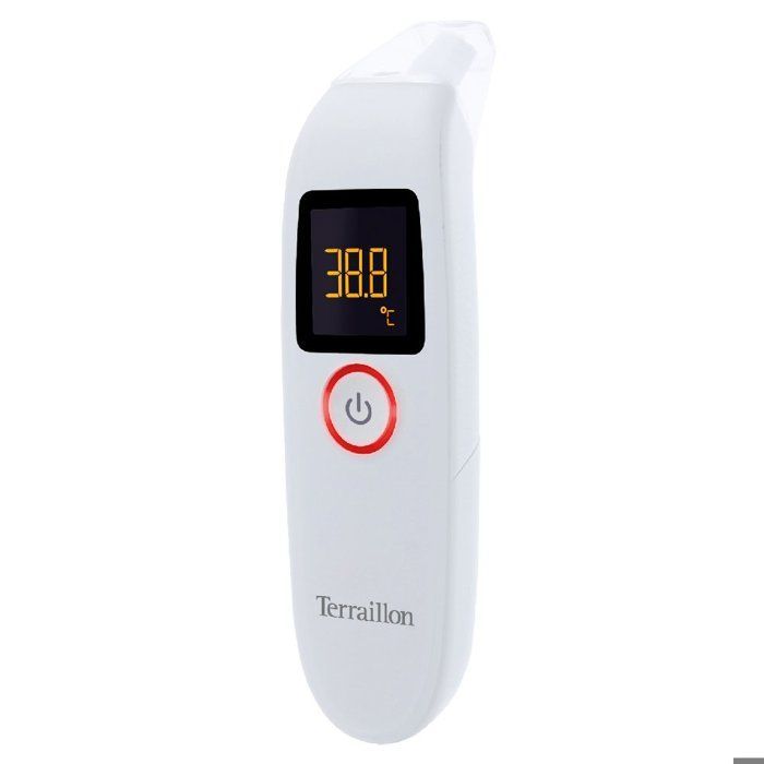 Thermomètre frontal et auriculaire - Terraillon - THERMO FAST - Infrarouge - 20 mémoires - Alerte sonore et lumineuse -