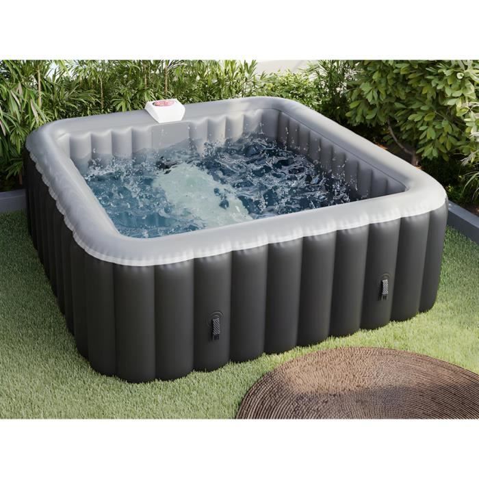 Spa inflable cuadrado para 6 personas - OFERTA ÚNICA - B-COSY II - 140 chorros de aire - PVC negro
