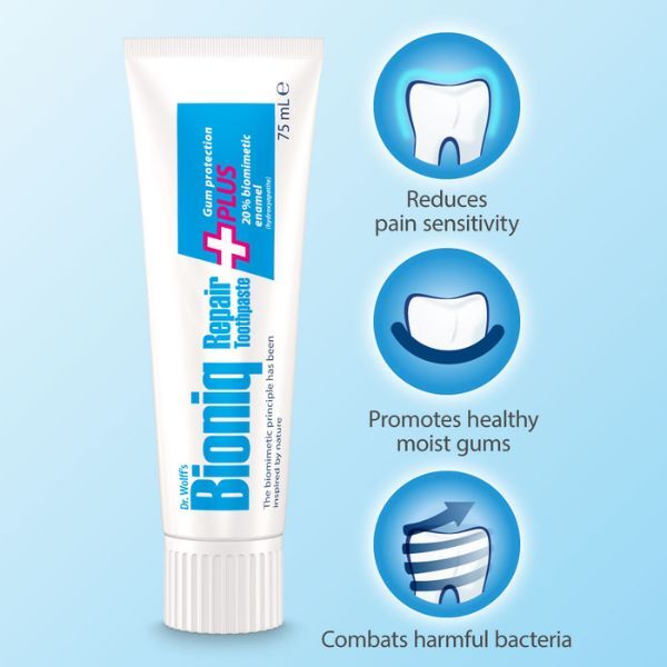 Dr. Wolff's Bioniq Repair Plus tannkrem fluorfri 75 ml