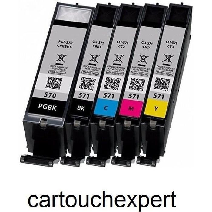 Lot 5 cartouches Haute Qualité PGI 570 XL Black CLI 571 XL Color Canon MG 5700 5750 5751 5752 5753 6800 6850 6851 6852