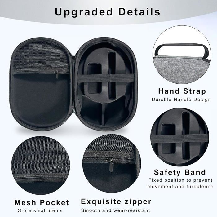 Étui rigide transport casque réalité virtuelle Apple Vision Pro - Compatible batterie chargeur portable résistant chocs chutes