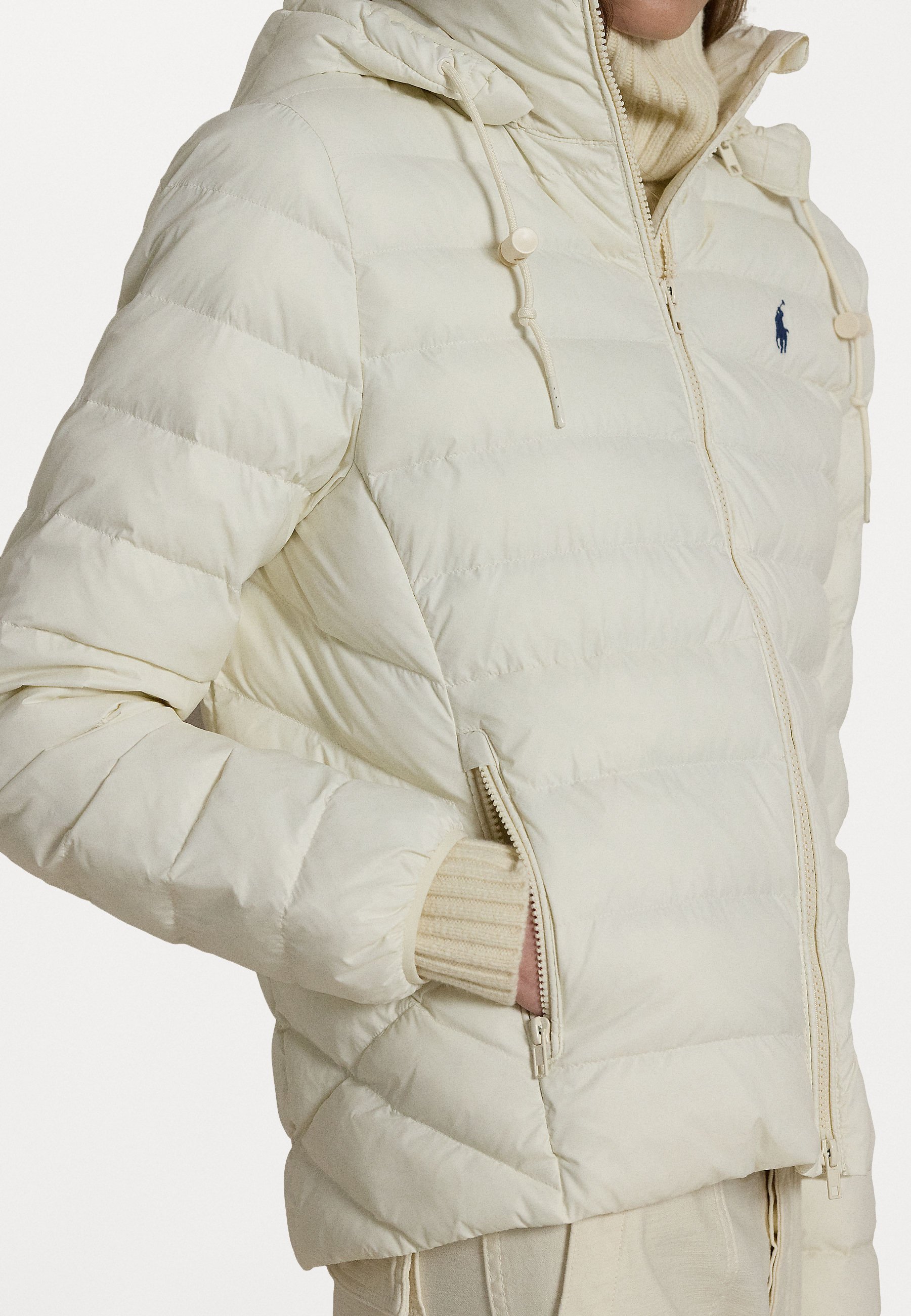Polo Ralph Lauren Veste à capuche imperméable et pliable - Veste légère - crème délavée