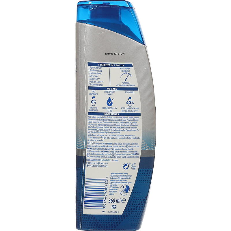 H&S shampoo 360 ml 7-in-1 multifunctioneel