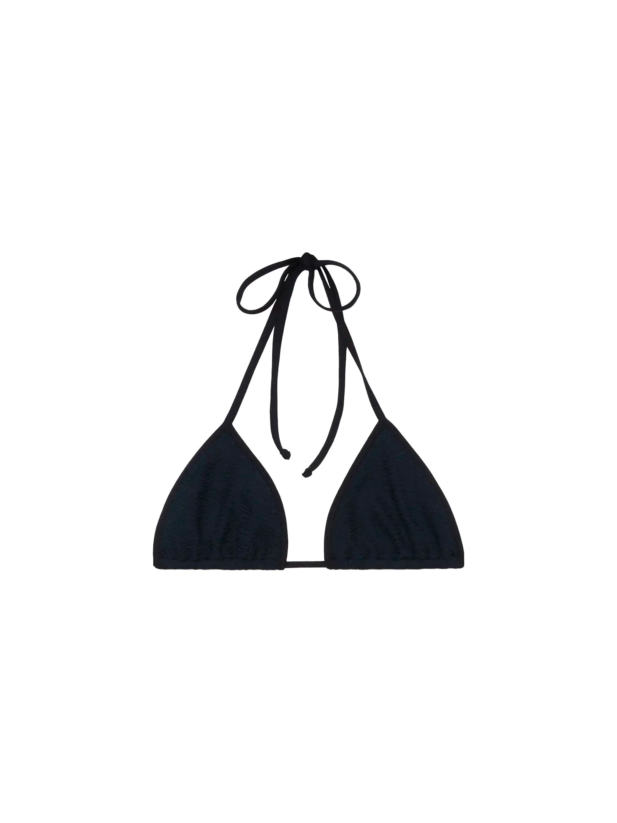 Top triangular negro arrugado de Leah
