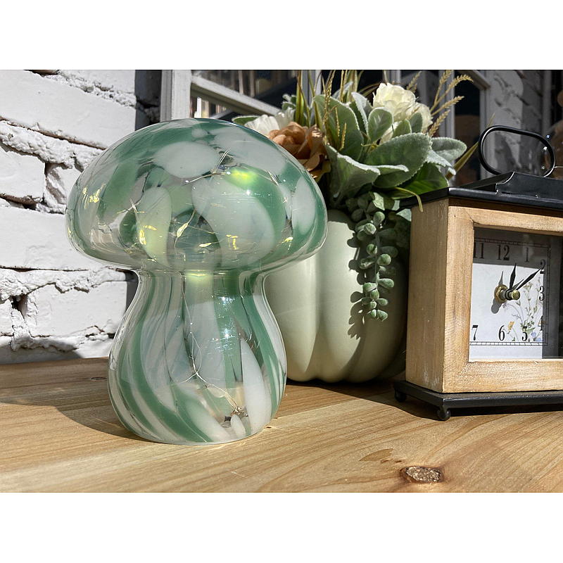 Hjem Glasslampe 13x15 cm LED sopphvit