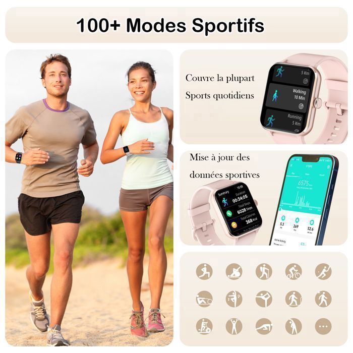 Blackview Dame Smartwatch til iPhone/Samsung/Android, 1,85