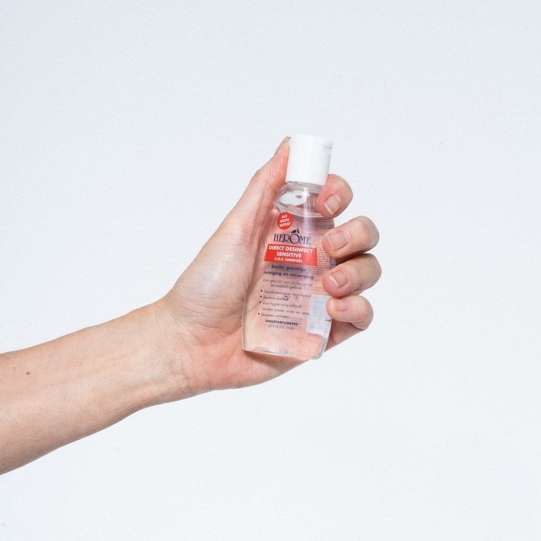 Herome Cosmetics Čistiaci gél na ruky, Starostlivosť o ruky, Dezinfekčný, Sensitive (bez vône) – 75 ml