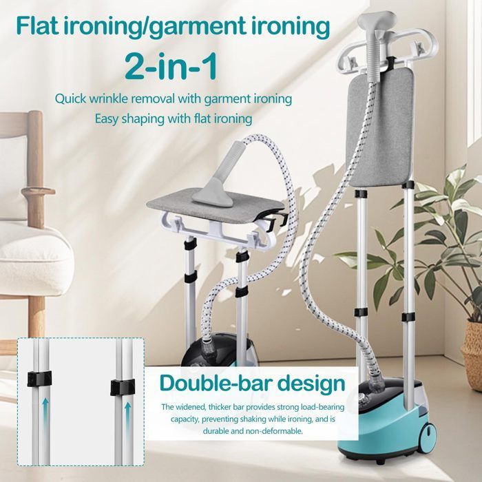 Defroisseur Vapeur Vertical 1.5 L avec 11 Fonctions Vapeur Clothes Steamer, Brosse Vapeur Pour Tous Types de Textiles - 2000W