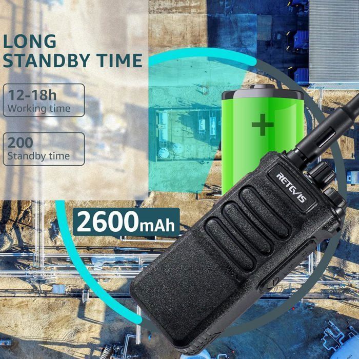 Walkie Talkie profesional Retevis RT86, radio bidireccional de largo alcance, recargable con batería de 2600 mAh, para logística (3 unidades)