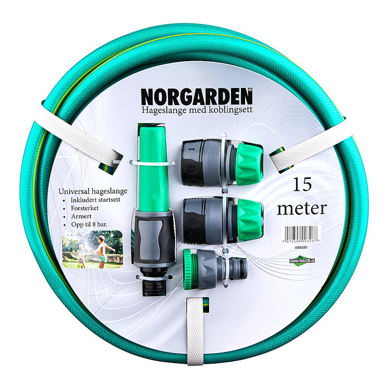 Norgarden Haveslangesæt 15 mm/koblinger, Norgarden