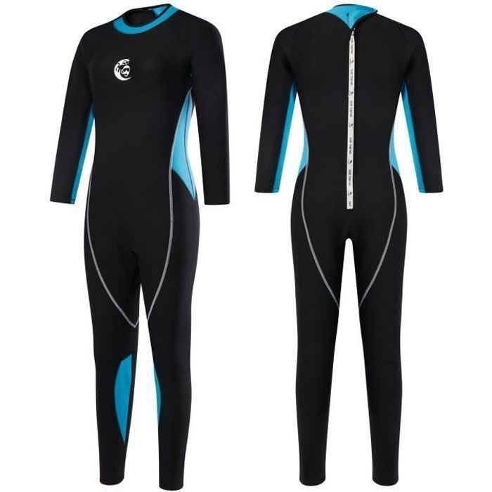 Women's 2mm Neoprene Thermal Wetsuit with Long Sleeves, One-Piece Suit for Diving, Surfing, and Snorkeling