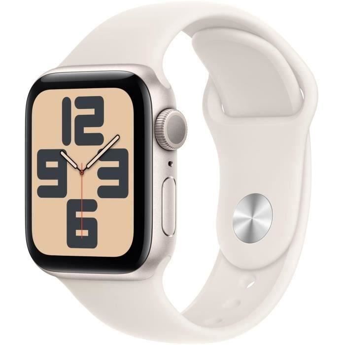 Apple Watch SE GPS - 40 mm - Aluminio Starlight - Correa deportiva Starlight M/L (2024) - Reacondicionado - Excelente estado