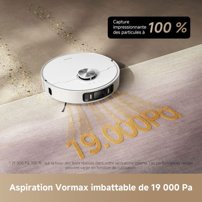 Aspirador robô Dreame L40 Ultra AE 2 em 1 com função de limpeza úmida, 19000Pa de poder de sucção, antiemaranhamento, branco
