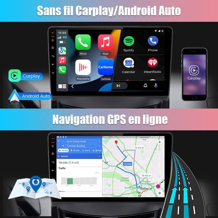 AWESAFE Autoradio Android 13 pour Citroen C4 C4L DS4 (2013-2017) avec 2Go+32Go 10''écran Tactile Carplay Android Auto GPS WiFi GPS