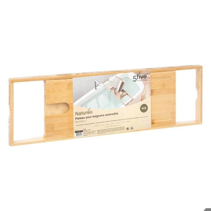 Bandeja de baño extensible de bambú - 5 cinco simplemente inteligente