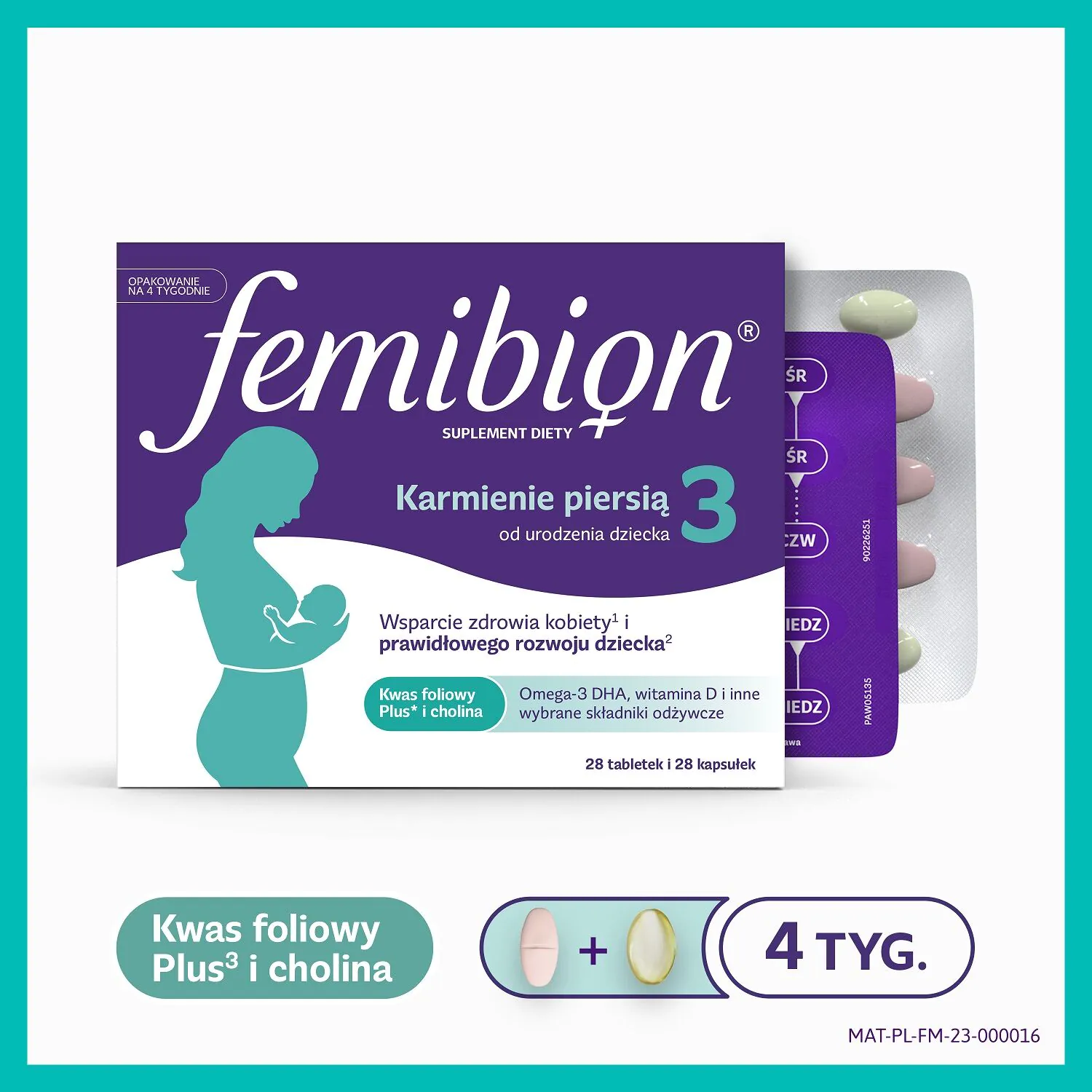 Femibion 3 Karmienie Piersią, Tabletki powlekane + Kapsułki miękkie