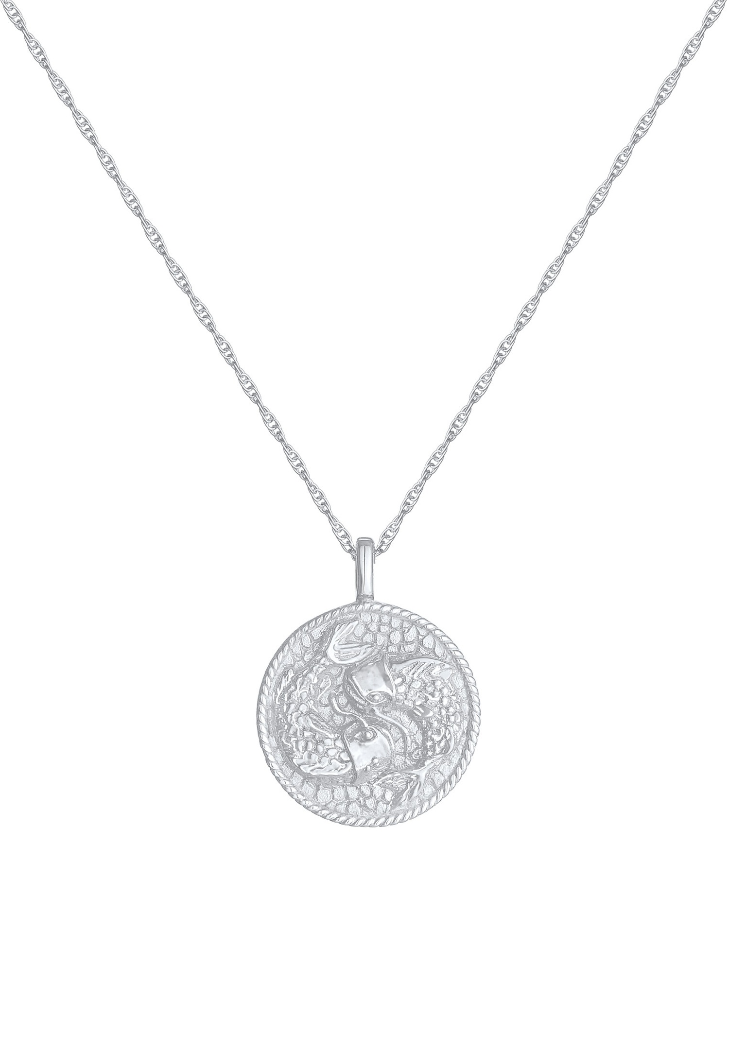 Elli Pièce du zodiaque pour dames Poissons Tendance Astro antique en argent sterling 925