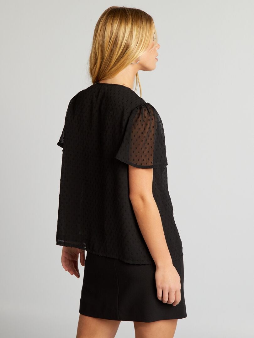 Blusa Plumetis - negra
