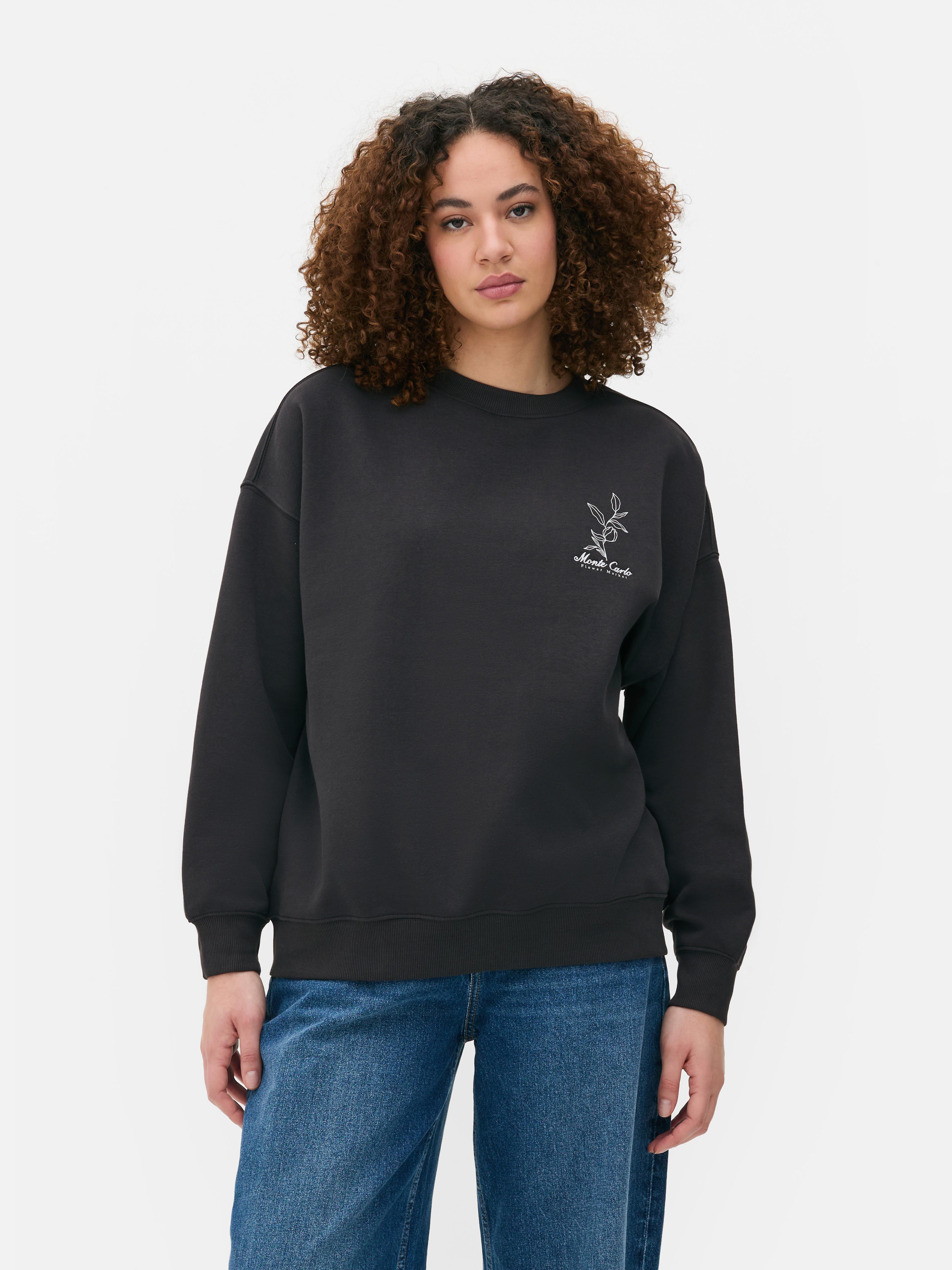 Oversized-Sweatshirt mit Print Dieses Oversized-Sweatshirt mit auffälligem Print auf Vorder- und Rückseite ist vielseitig kombinierbar.