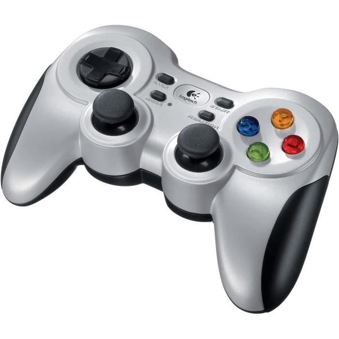 Gamepad sans fil Logitech F710 - Double retour de vibrations - Compatible PC - Noir/Argent