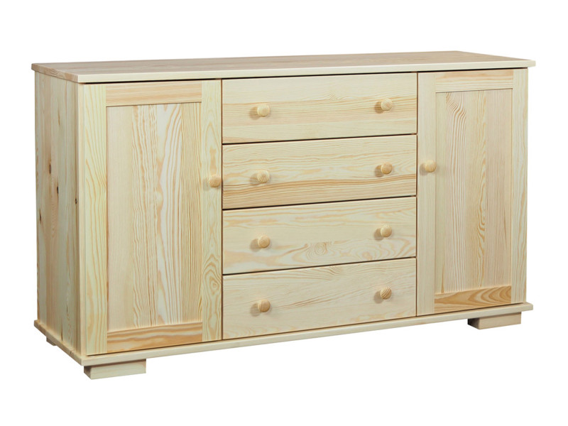 Komoda 137 cm drewniana 4 szuflady Modern II, kolor sosnowy