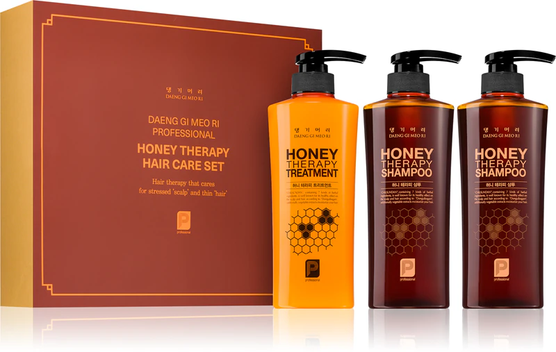 Kit de cuidados capilares profissionais DAENG GI MEO RI Honey Therapy, nutritivo e hidratante.
