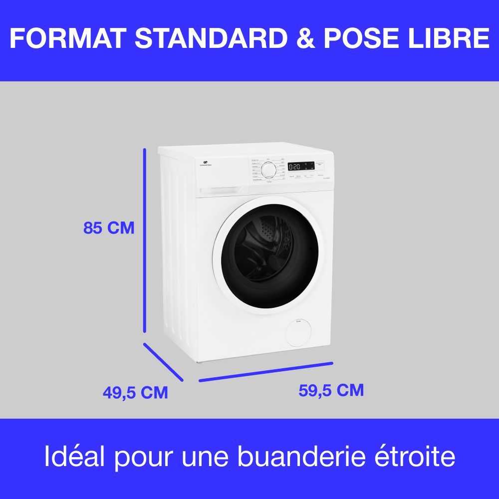 CONTINENTAL EDISON CELL914IWS Front-Loading Washing Machine - 9 kg - Width 59.5 cm - Energy Class A - 1400 rpm - Induction Motor - White