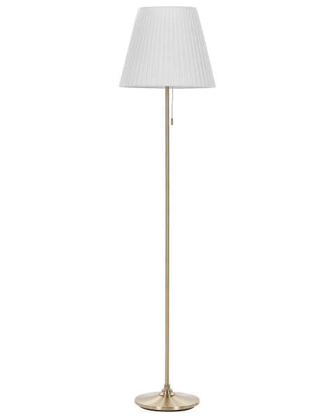 Lampa podłogowa 148 cm mosiężno-biała metalowa