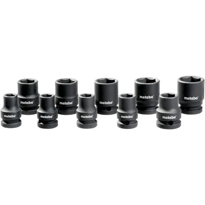 Jeu de clés à douille 1/2'' antichoc - METABO - Accessoires de compresseur