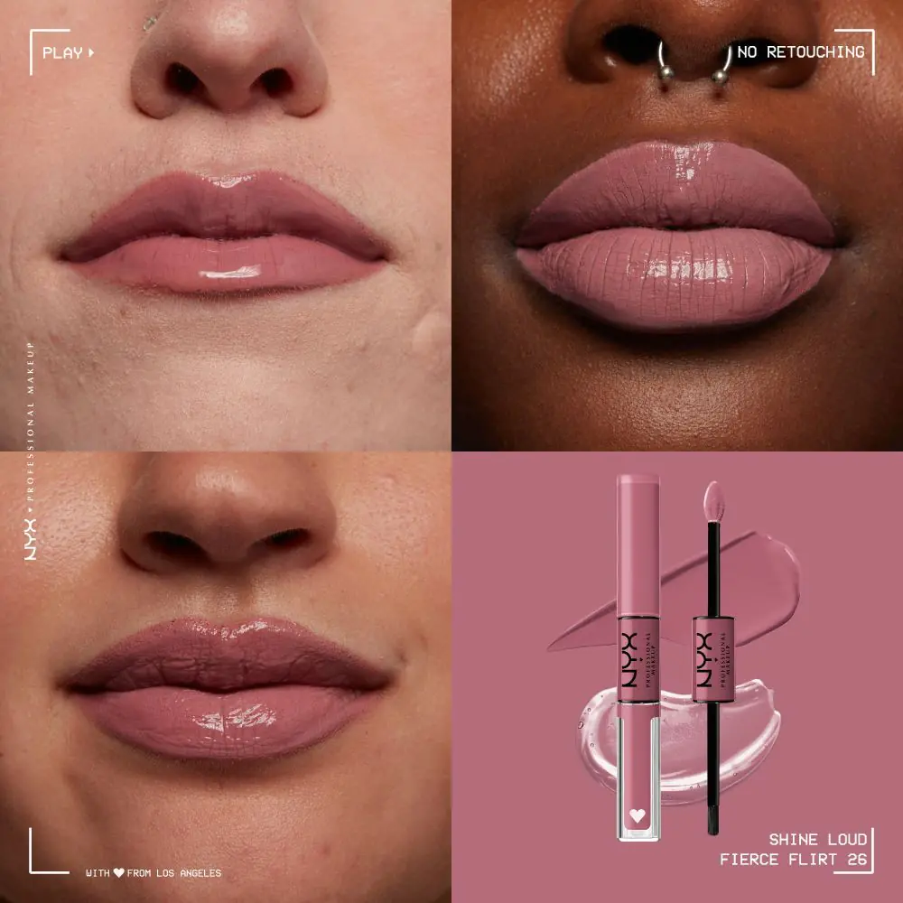 NYX Shine Loud Dwustronna pomadka do ust Fierce Flirt