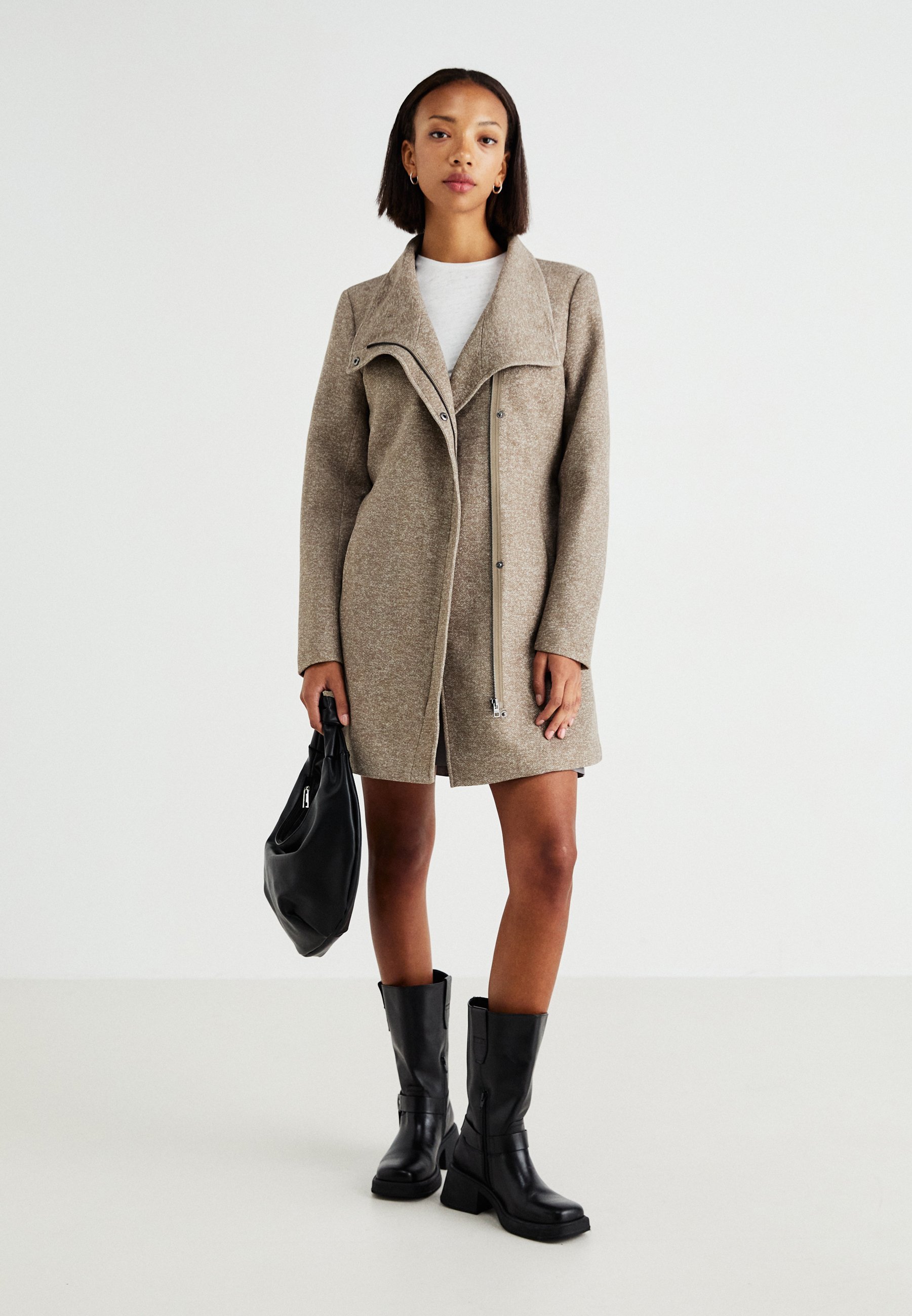 ONLY ONLELLI LIGHT - Cappotto corto - mélange noce