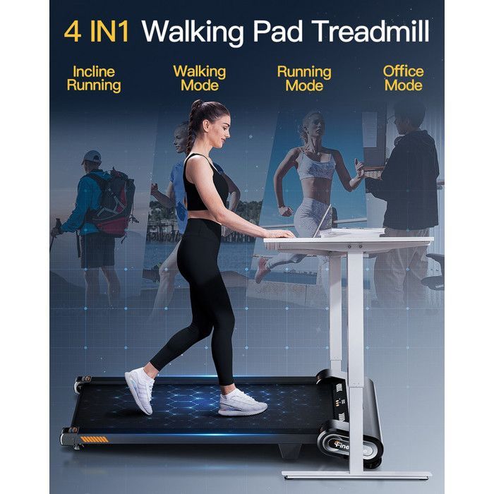 Akluer H1 Treadmill, Automatic Incline Adjustment, Quiet 2.5 HP Motor, Maximum User Weight: 150 kg, Speed: 1 to 6 km/h, Black