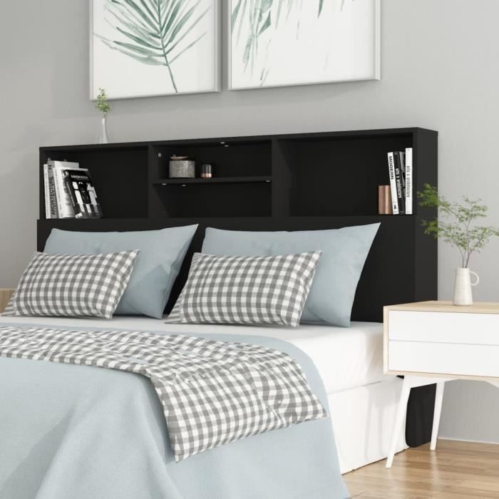 Armadio con testiera vidaXL nero 160x19x103,5 cm 811872